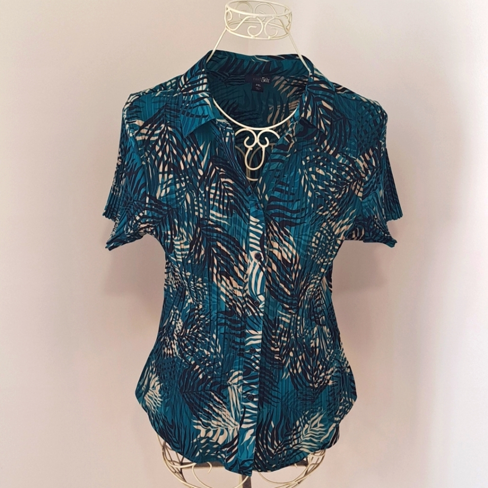 Y2K East 5th Women's Classic MobWife Buisness Casual Preppy Blouse, Size PXL.